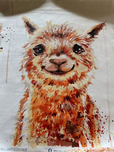 Customer photo review of Malen nach Zahlen - Alpaka - Smile - by Tiny Tami