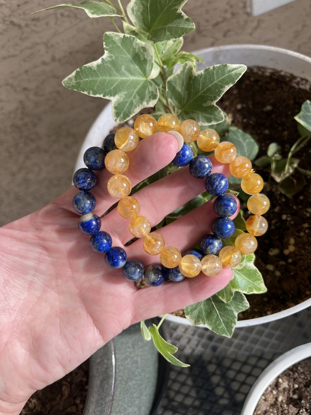 Customer photo review of Lapis Lazuli Bracelet for Confidence, Intuition and Power
