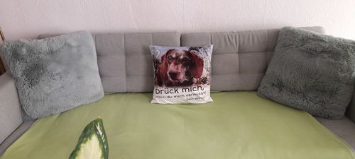 Customer photo review of Drück mich, wenn du mich vermisst - Individuelles Kissen