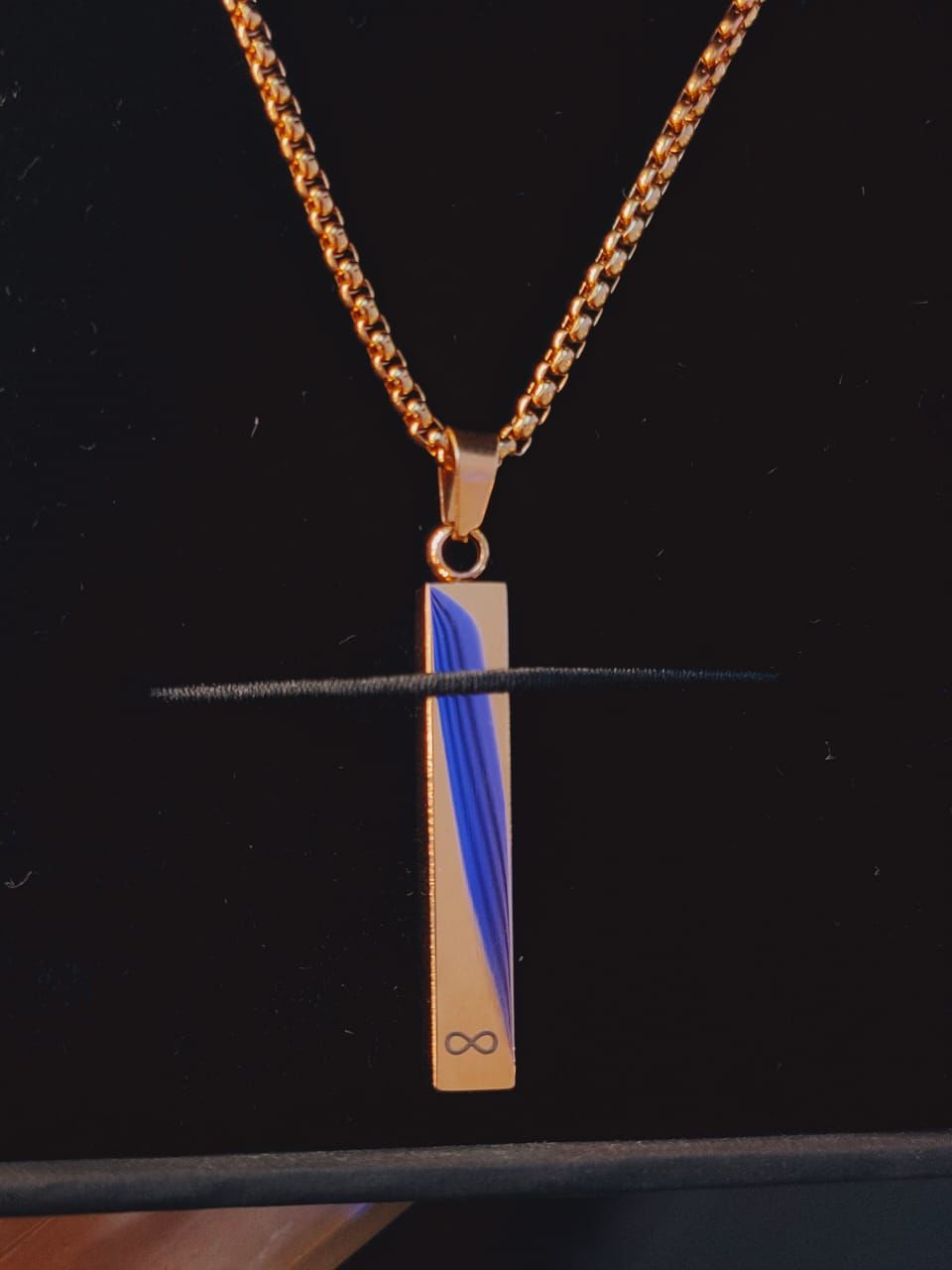 Customer photo review of Personalised Cuboid Locket for Men