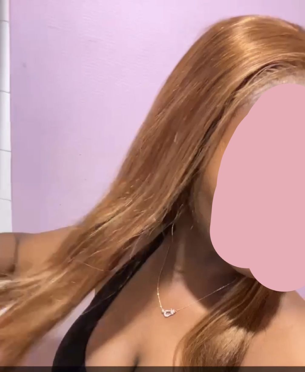 Customer photo review of MORE FACE 30inch Straight Highlight Wig 6x4 Pre-Cut HD Wear Go Glueless Wig Beginner Friendly