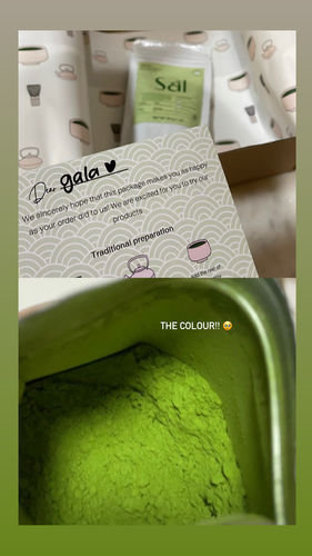 Customer photo review of Premium 1st Harvest Ceremonial Grade Matcha zip lock bag (30 g)