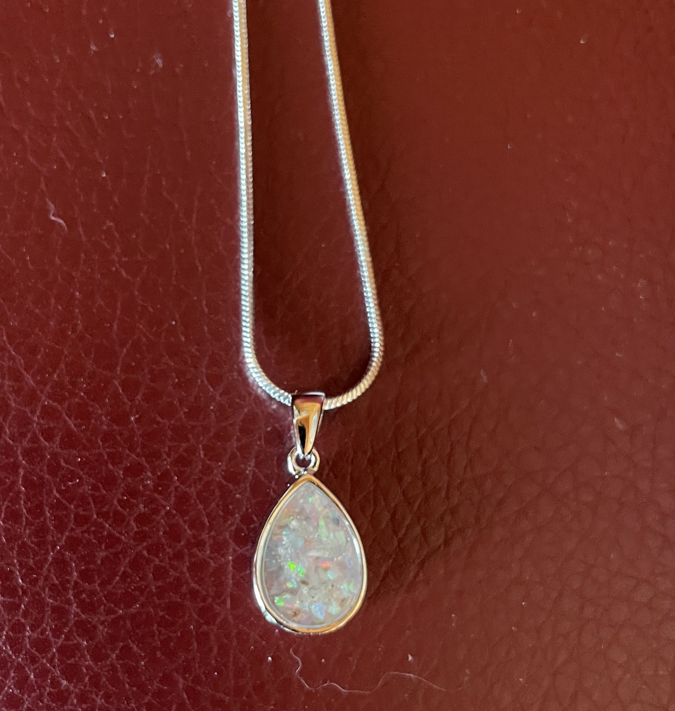 Customer photo review of Petite Pear Drop with Cremation Ashes