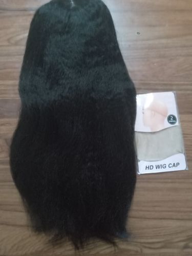 Customer photo review of Kinky Straight Wear & Go Glueless Wigs With Natural Hairline Dome Cap Lace Closure Wigs