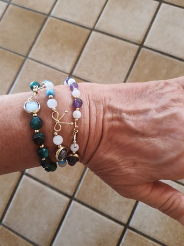 Customer photo review of Bracelet Détoxifiant en Apatite et Pierre de Lune | Or fin