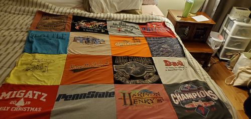T-shirt quilt from pennsylvania state university by Donna Marie from PA