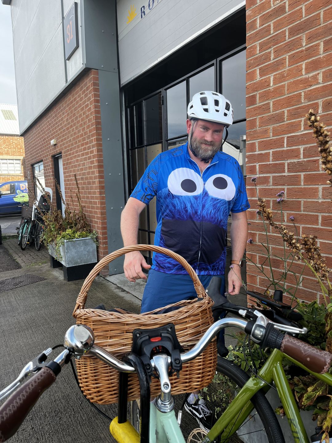 Customer photo review of Cookie Monster - Ride, Bike, Eat Cookie! Cycling Jersey