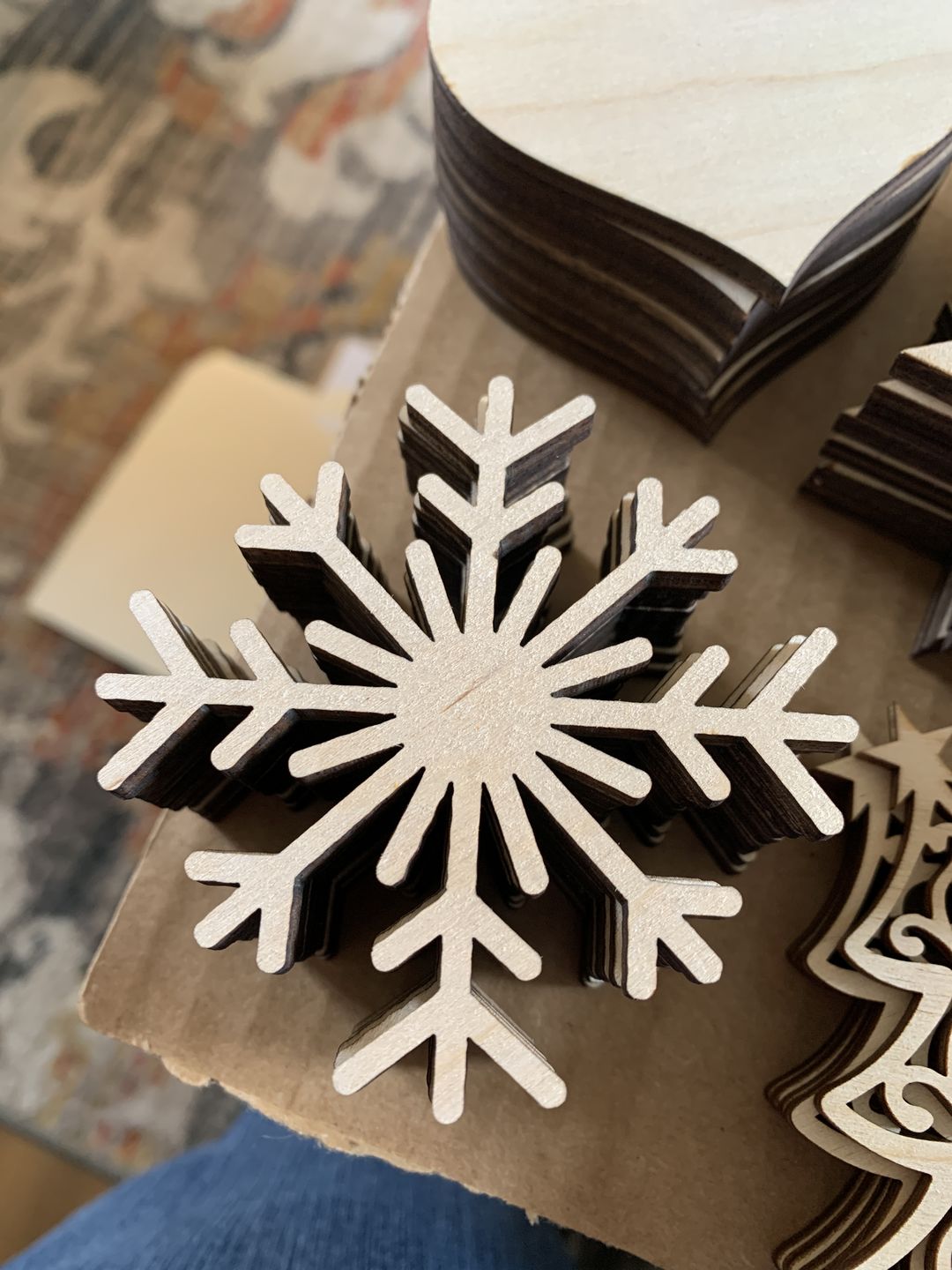 Customer photo review of Unfinished Wood Snowflake Shape | Winter Decor | DIY Craft Cutout | up to 24" DIY