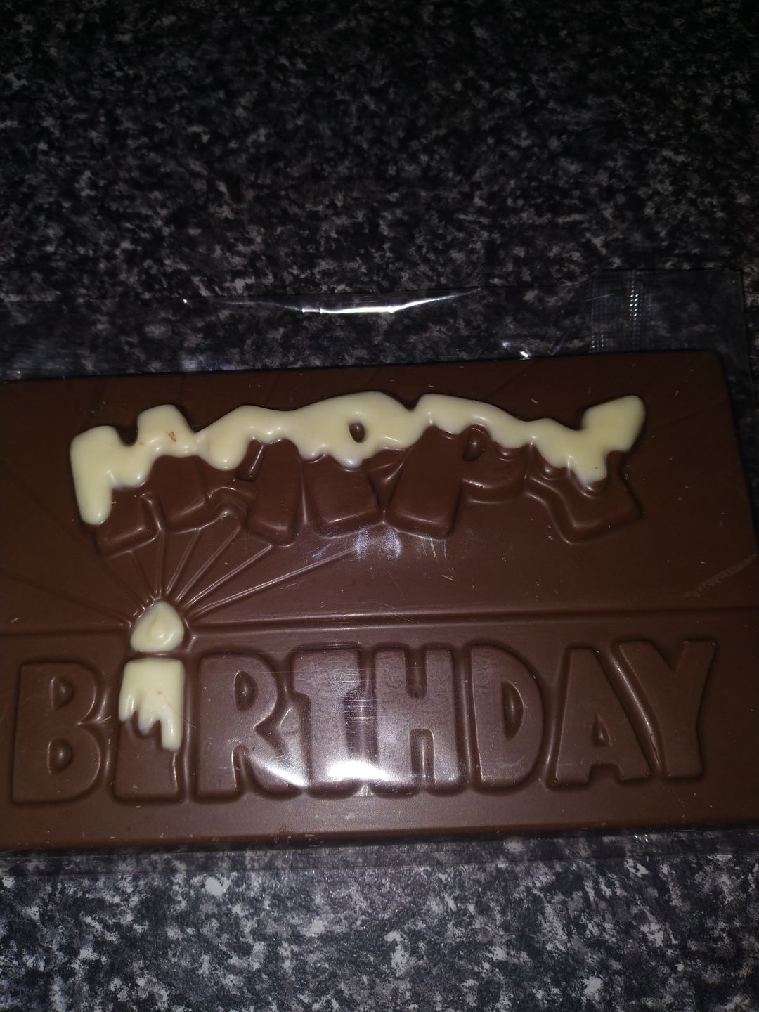 Customer photo review of Happy Birthday Milk Chocolate Block