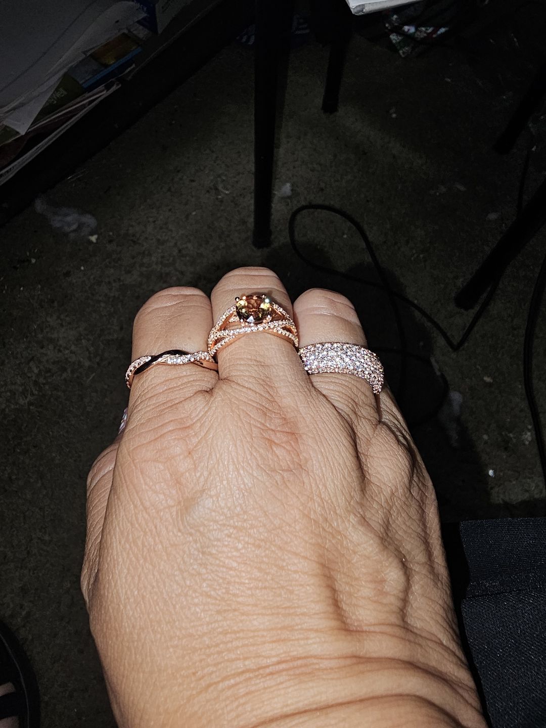 Customer photo review of round diaspore gemstone cross pave sterling silver ring