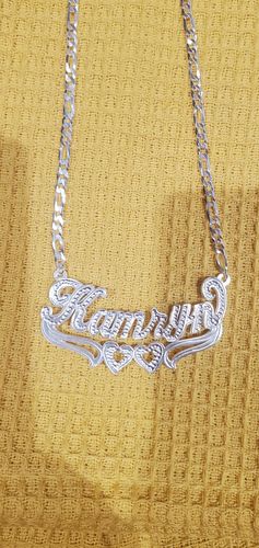 Customer photo review of Double Plated Heart Name Necklace