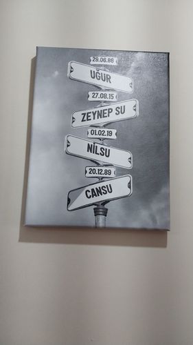 Customer photo review of ELİX™ Kişiye özel isimli kanvas tablo