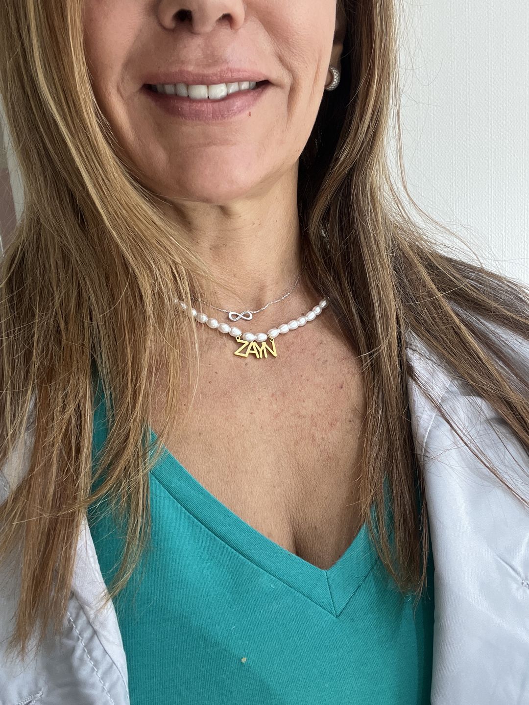 Customer photo review of Collier Prénom Perles