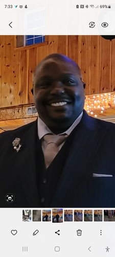 Customer photo review of Sage Bow Tie Wedding Set + Pocket Square and cuff links