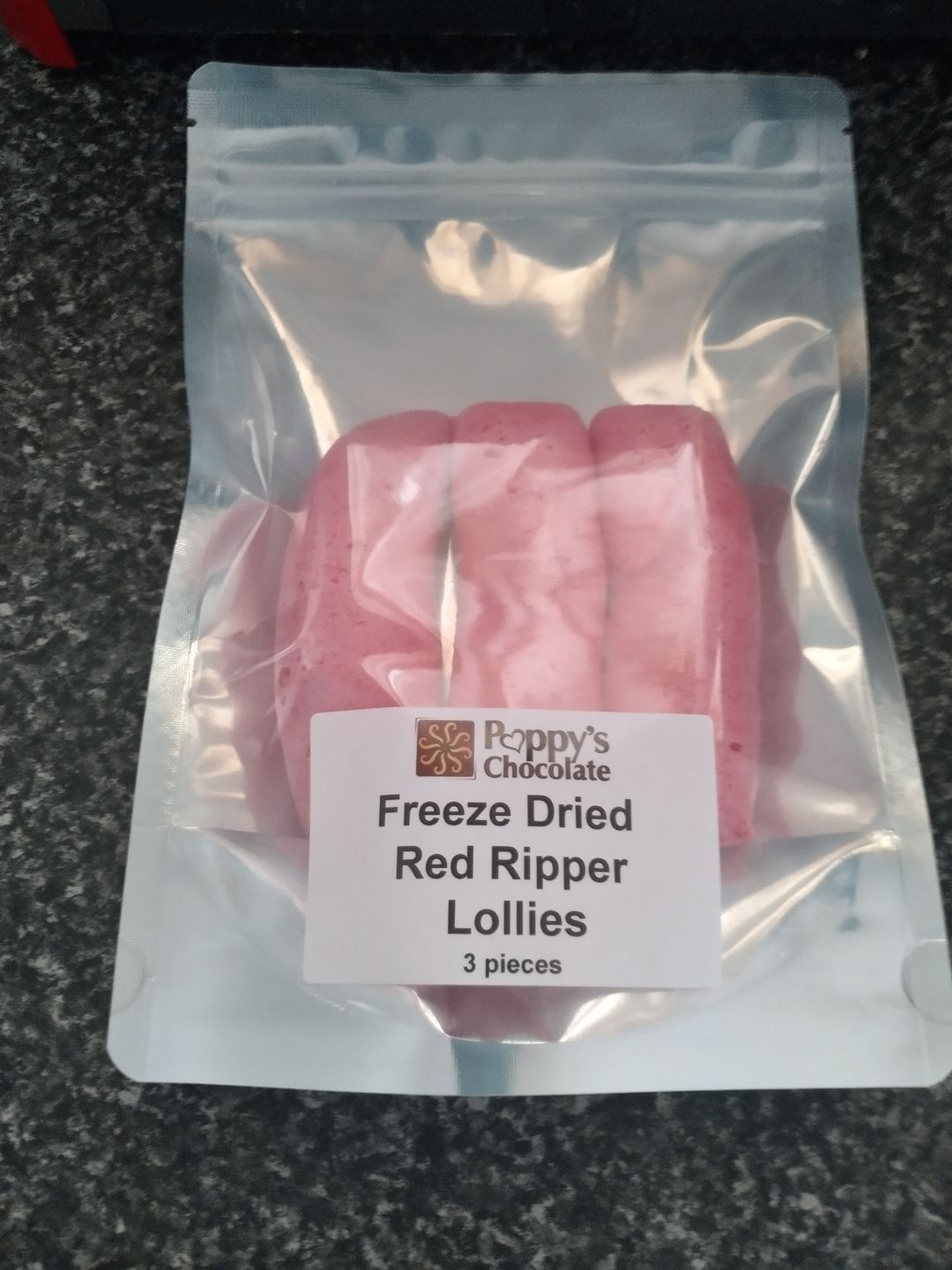 Customer photo review of Freeze Dried Red Ripper Lollies