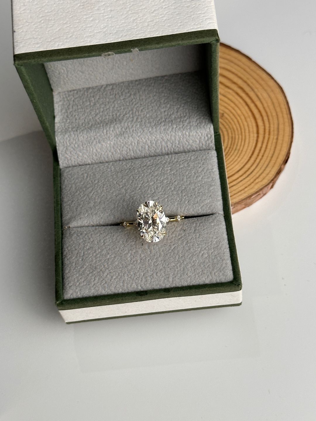 Customer photo review of S925 Yellow Gold 5.5Ct Oval Cut Engagement Ring In Sterling Silver