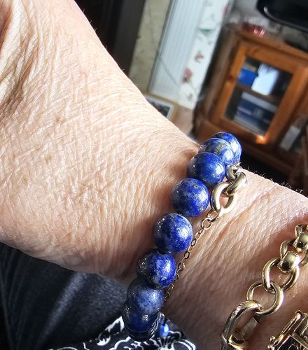 Customer photo review of Sense of Wonder - Lapis Lazuli Dainty Adjustable Bracelet for Women I Men