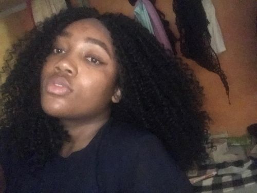 Customer photo review of Kinky Curly Wear & Go Glueless Wigs With Natural Hairline Dome Cap Lace Closure Wigs