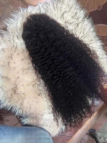 Customer photo review of Kinky Curly Wear & Go Glueless Wigs With Natural Hairline Dome Cap Lace Closure Wigs
