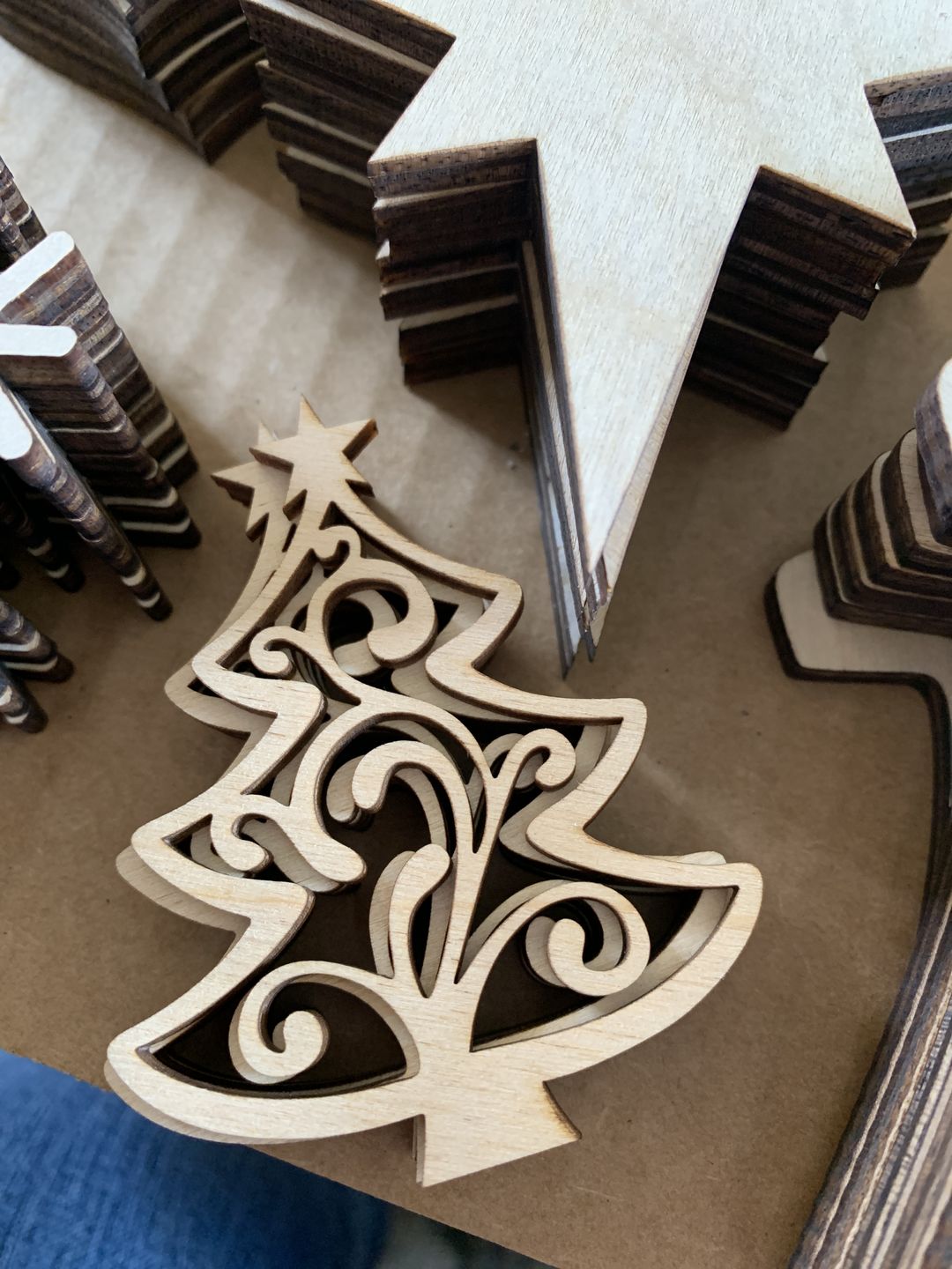 Customer photo review of Unfinished Wood Flourish Christmas Tree Shape - Craft - up to 36"