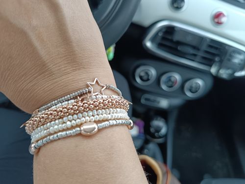Customer photo review of Bracciale sassolino rosè gold