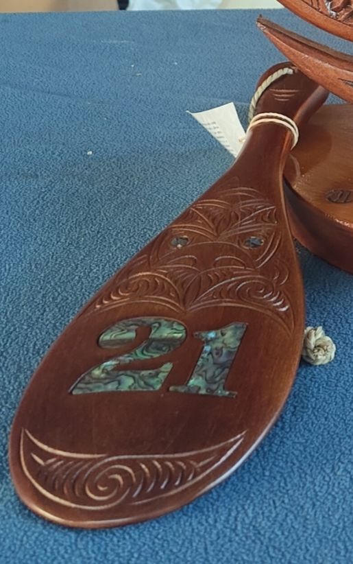 Customer photo review of Maori 21st Birthday Patu Club Inlaid With Paua Shell
