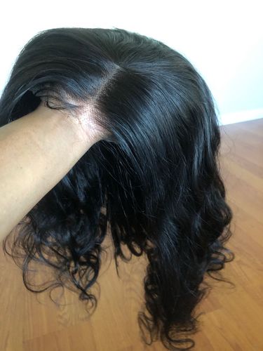 Customer photo review of Body Wave Wear & Go Glueless Wigs With Natural Hairline Dome Cap Lace Closure Wigs