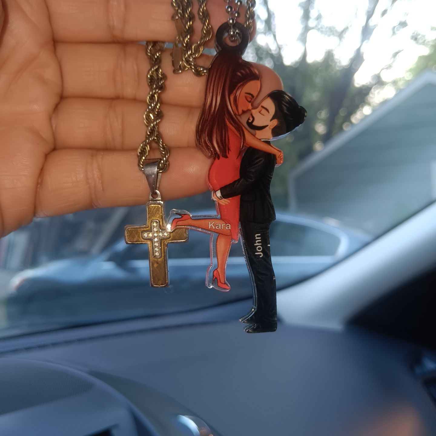 Customer photo review of Hug Couple Personalized Ornament Perfect Gift For Your Lover