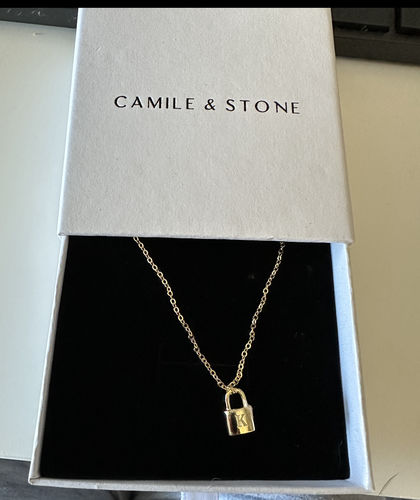 Customer photo review of Padlock Initial Letter Necklace