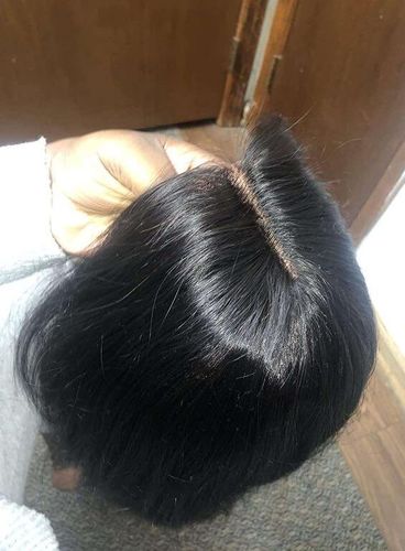 Customer photo review of Silky Straight Wear & Go Glueless Wigs With Natural Hairline Dome Cap Lace Closure Wigs