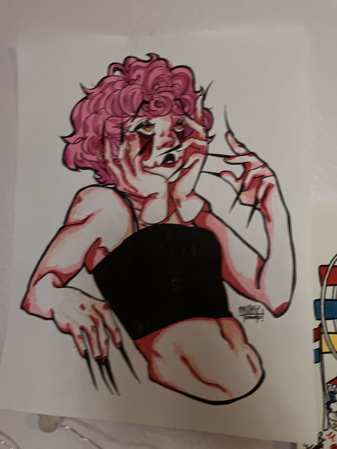 Customer photo review of Droopy Eye Girl Coloring Page PDF