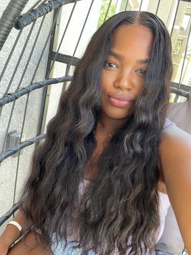 Customer photo review of Body Wave Wear & Go Glueless Wigs With Natural Hairline Dome Cap Lace Closure Wigs