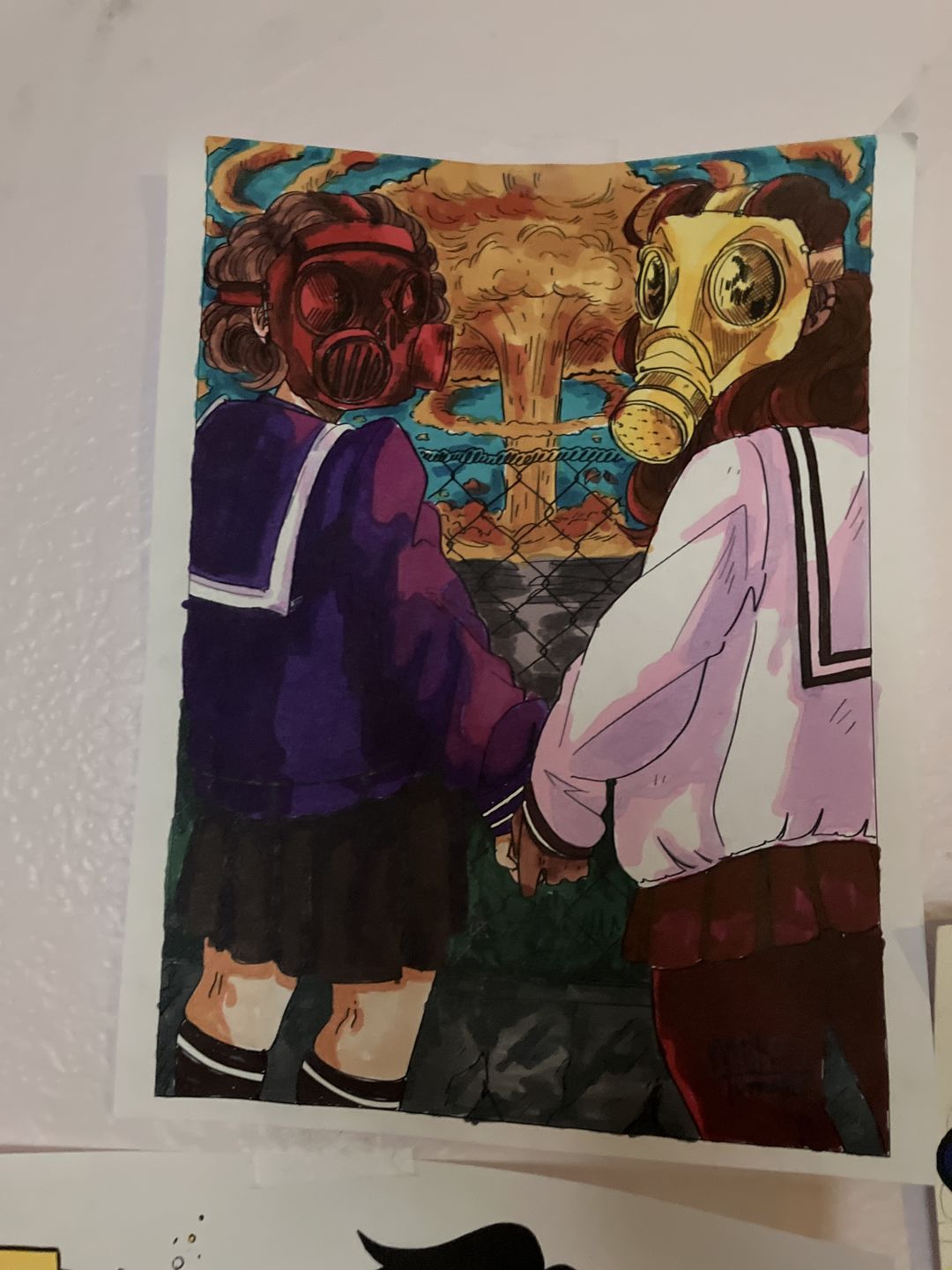 Customer photo review of Gas Mask Girls Coloring Page PDF