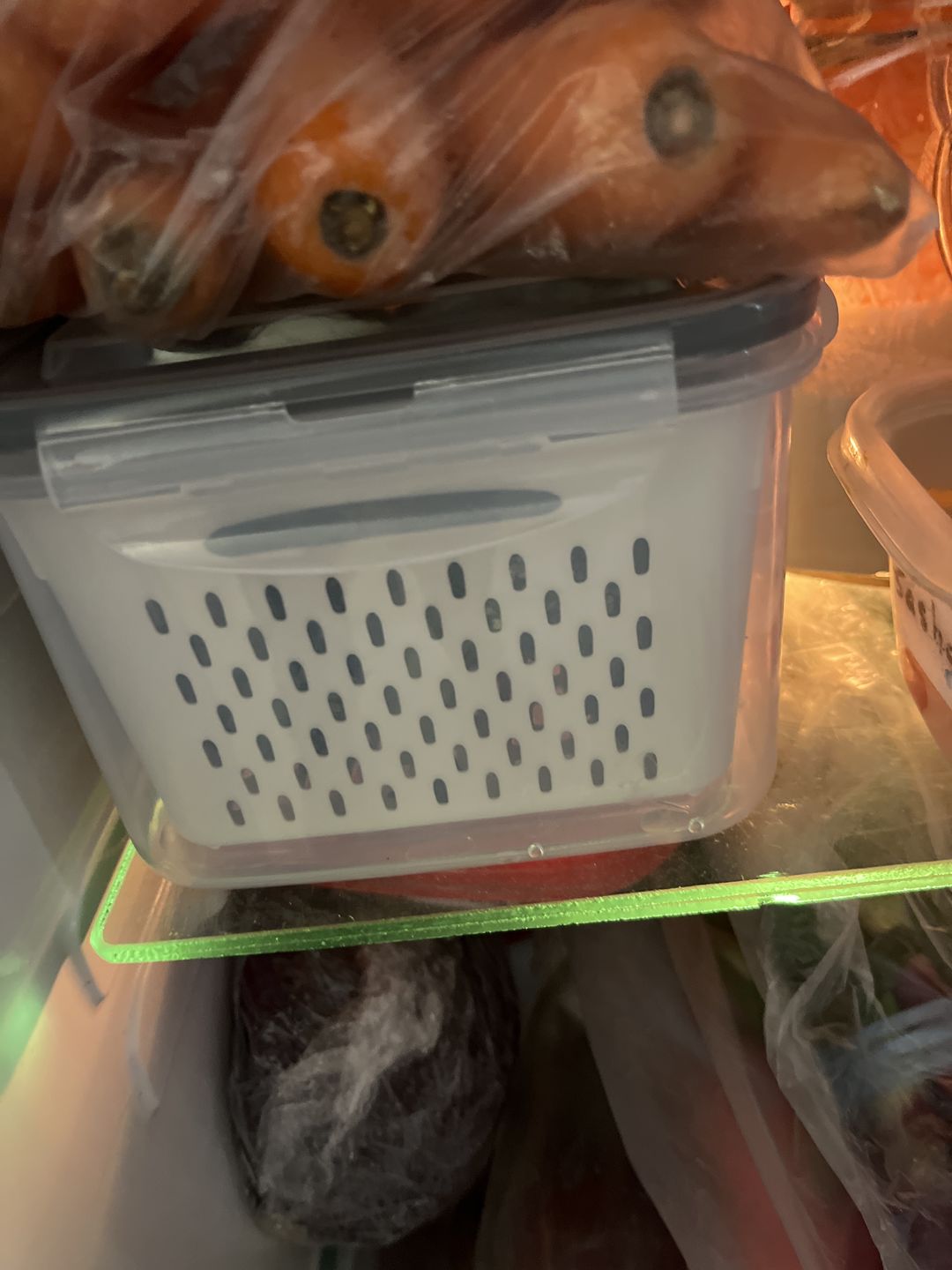 Customer photo review of Set de 3 Tupper Organizador Alimentos Apilables con Canasto