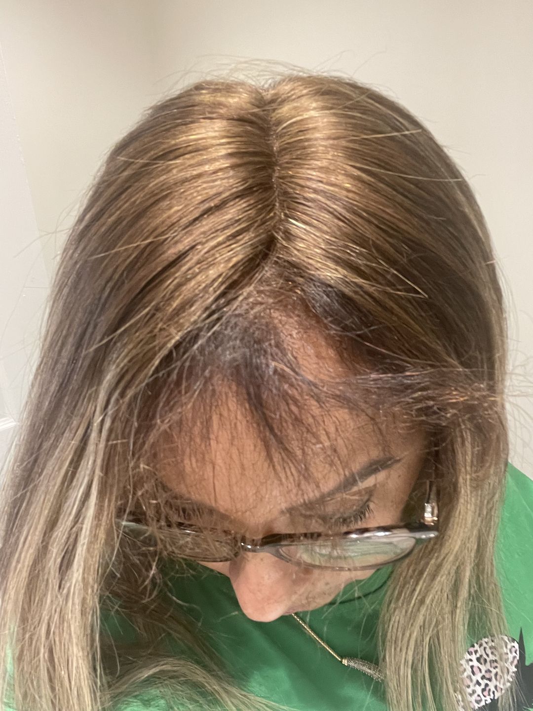 Customer photo review of Brown Hair with Blonde Highlights Women Hair Toppers for Volume #4/27/4