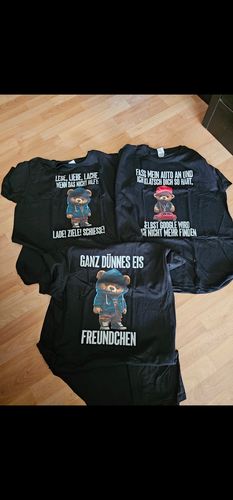 Customer photo review of LEBE, LIEBE, LACHE TEDDY Vorderdruck T-Shirt