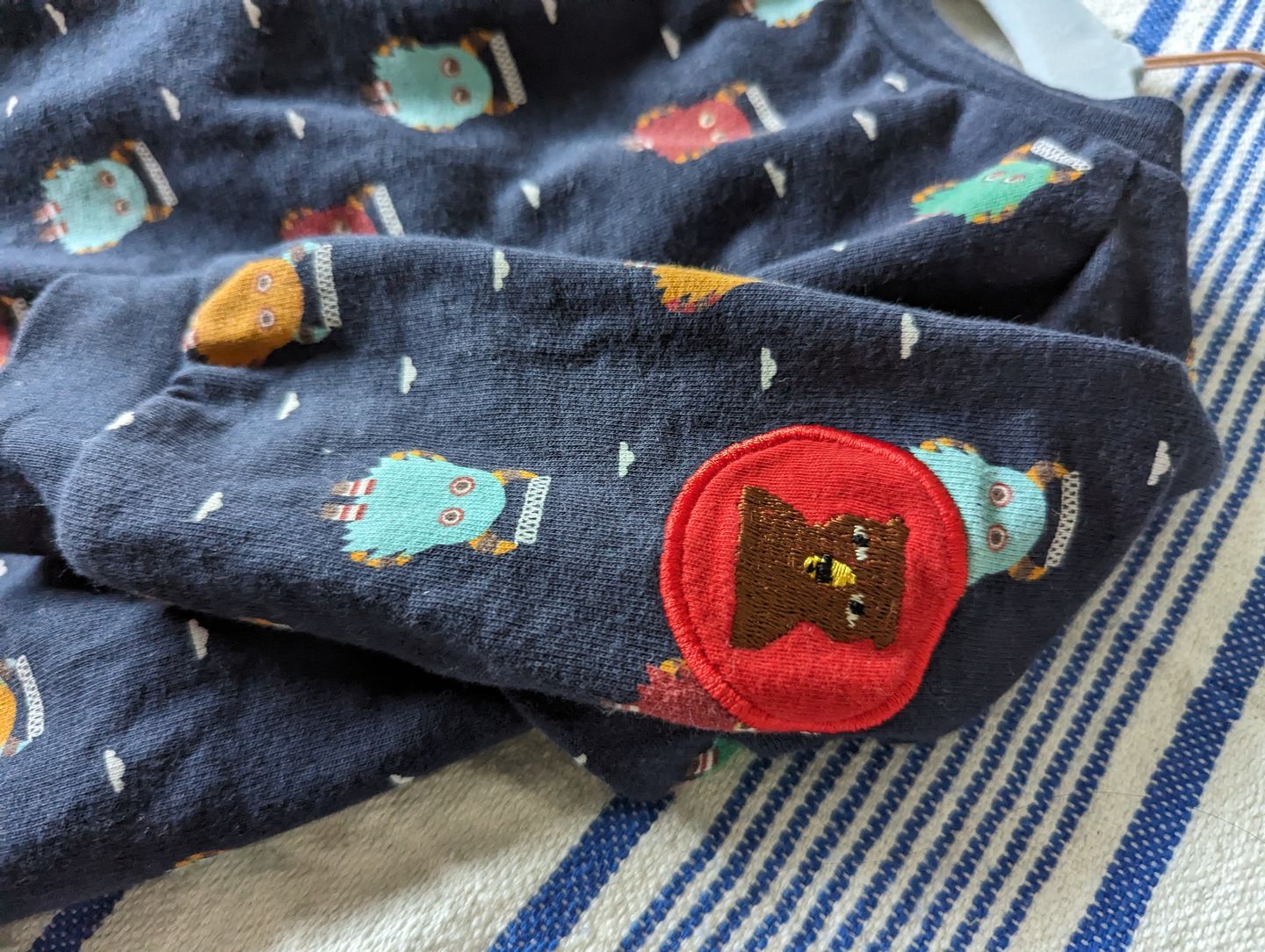 Customer photo review of Little Monsters Long Sleeve Raglan Sweatshirt