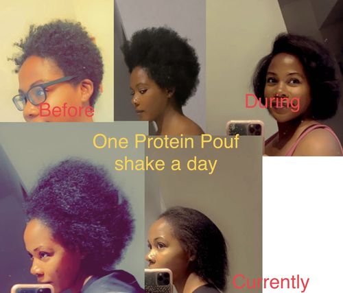Customer photo review of Gigantic Hair Growth Vegan Shake