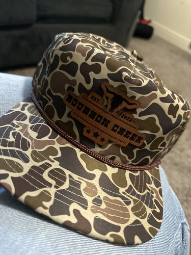 Customer photo review of Custom Leather Patch Rope Hat