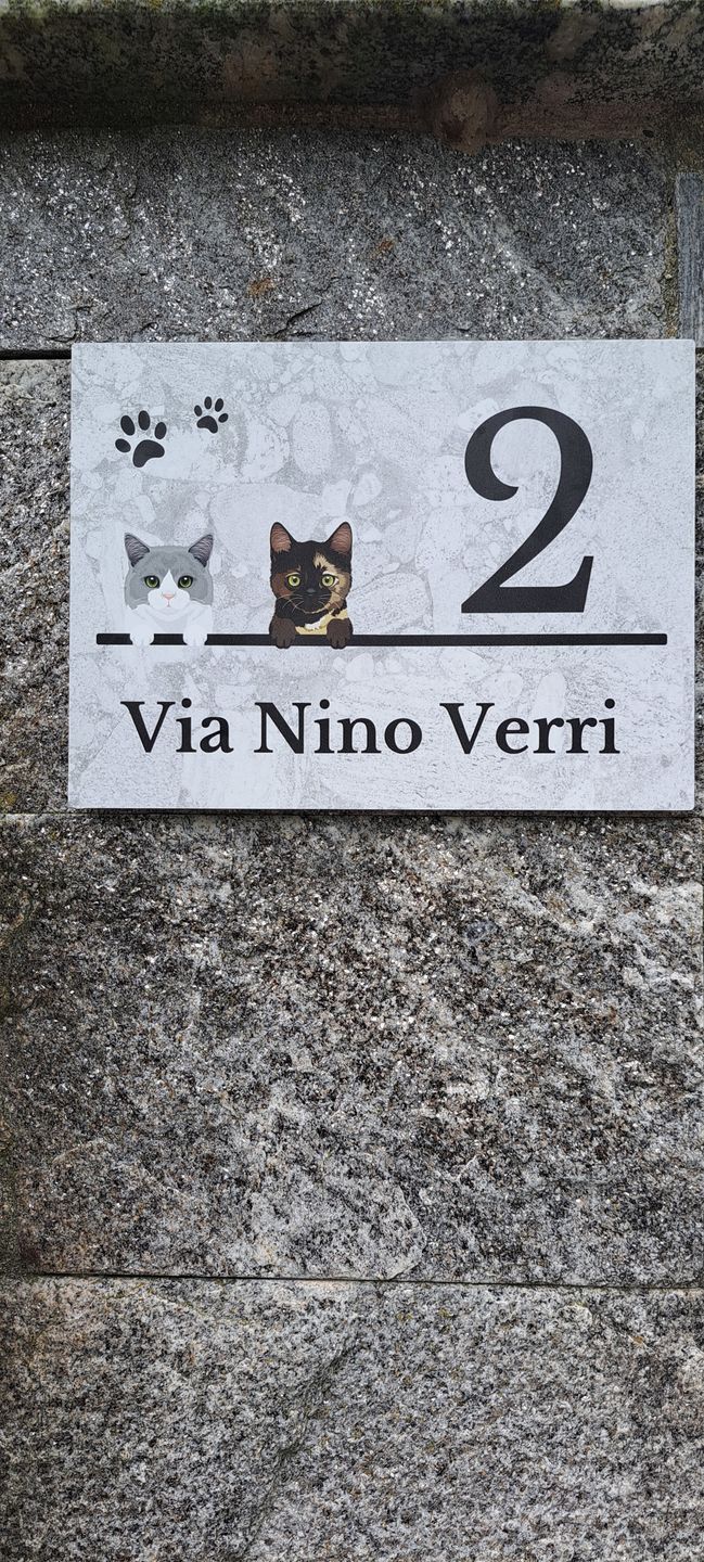 Customer photo review of Numero civico effetto marmo - Targa per porta personalizzata