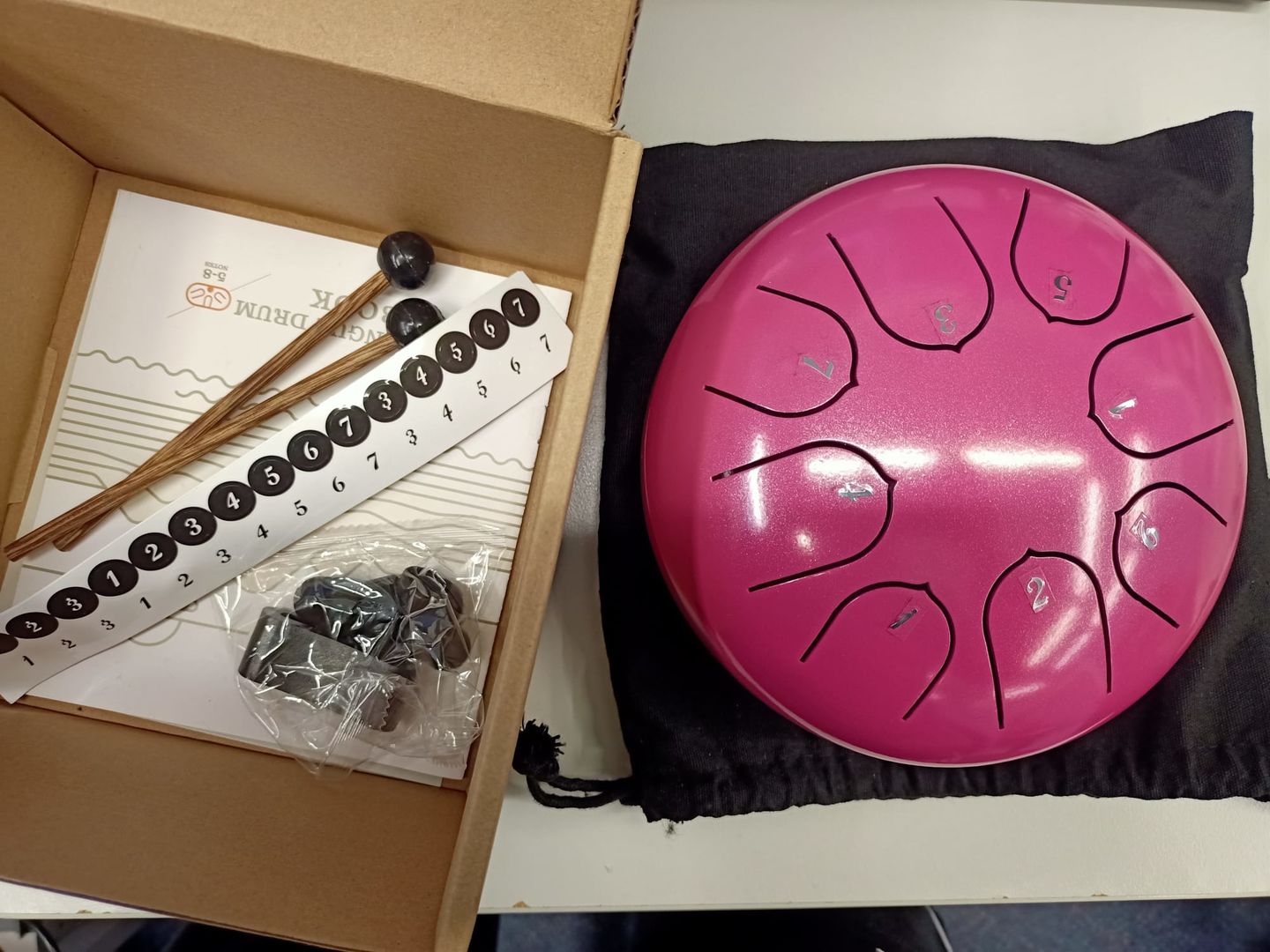 Customer photo review of Hluru Steel Tongue Drum Mini 6" 8-Note C Major (10 Colours)