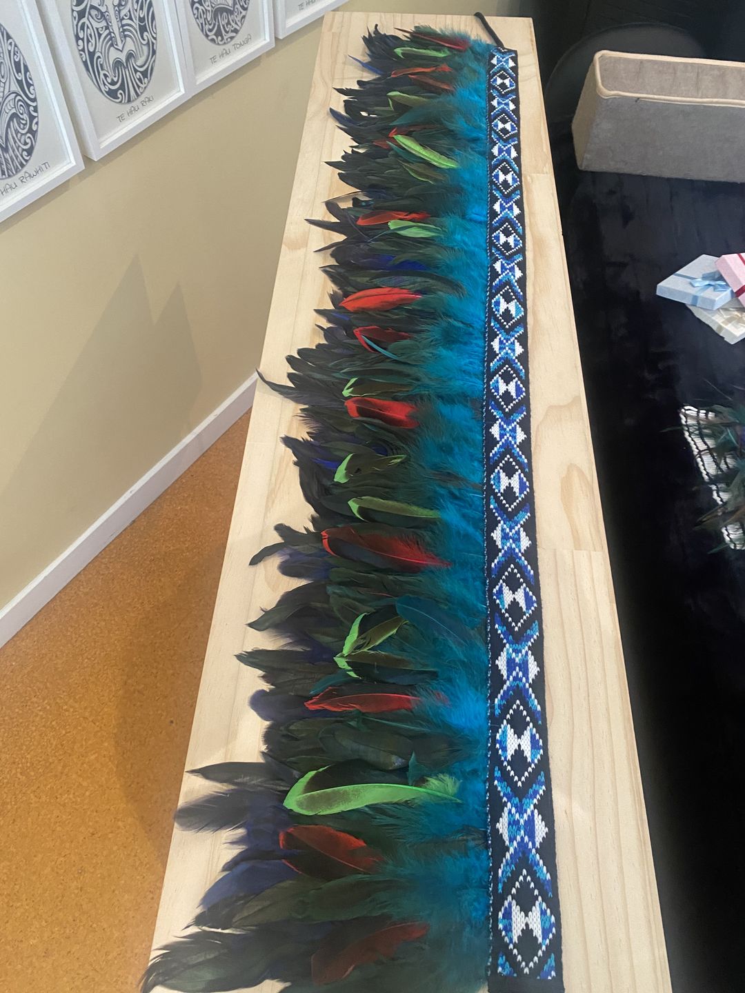 Customer photo review of Paua Blue Ceremonial Short Korowai