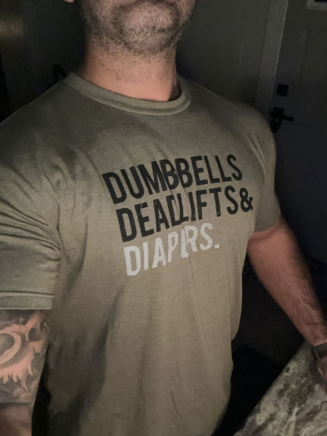 Customer photo review of Military Green Triple D T-Shirt