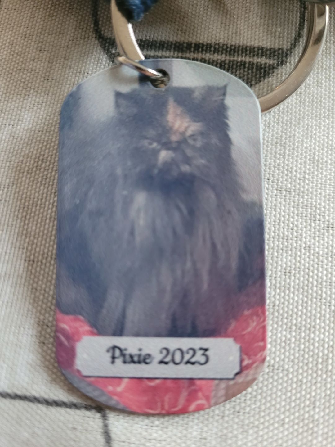Customer photo review of Foto doppia - Portachiavi piastrina personalizzato