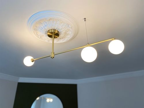 Customer photo review of 3 Light Linear Brass Ceiling Light