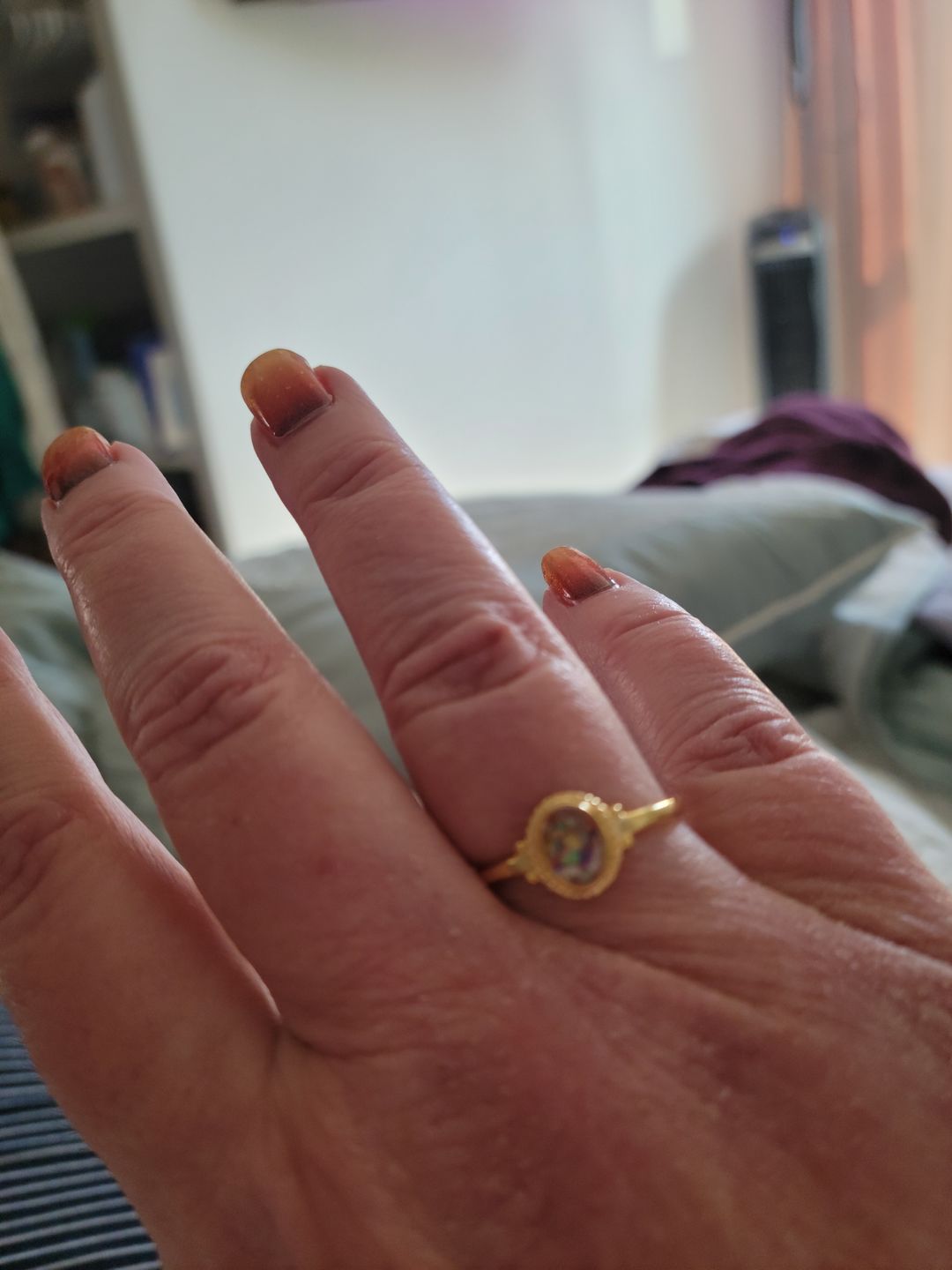 Customer photo review of Braided Oval Ring with Cremation Ashes
