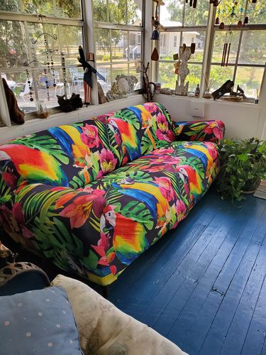 Customer photo review of Watercolor Parrot Pattern Print Sofa Cover