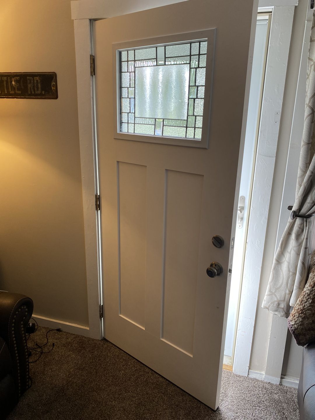 Customer photo review of Smooth Fiberglass Entry Door Slab (3 Panel Craftsman) - SLAB ONLY