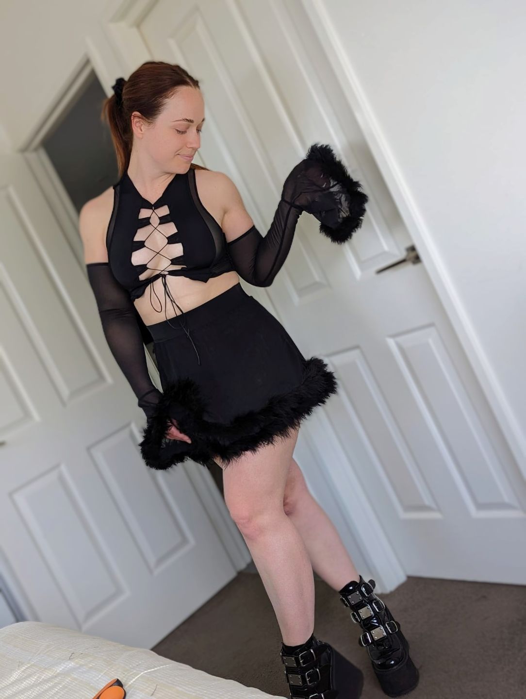 Customer photo review of Black Reverse Seam Top