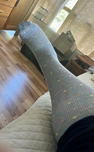 Customer photo review of Kompressionsstrümpfe "Baumwolle" Bunte Punkte